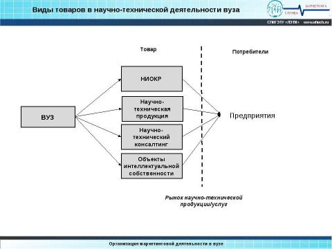 Презентация на тему "Организация маркетинга в вузе" по обществознанию