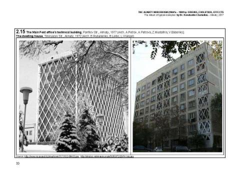 Презентация на тему "The Almaty Modernism (1960’s – 1980’s): origins, evolution, effects / The Album of typical examples by Dr. Konstantin I.Samoilov. - Almaty, 2017. – 67 p." по МХК