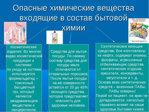 Презентация на тему "Влияние бытовой химии на здоровье человека" по химии