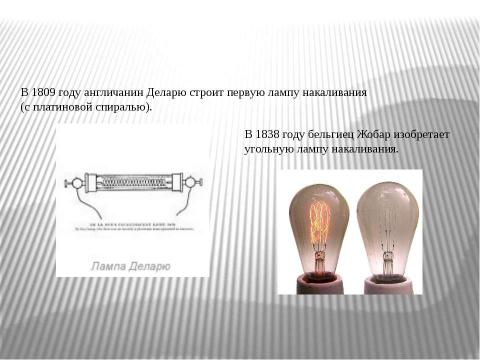 Презентация на тему "История создания лампы накаливания" по физике