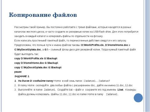 Презентация на тему "Файлы пакетной обработки" по информатике