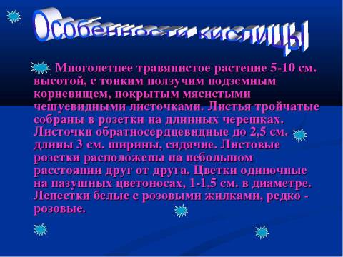 Презентация на тему ""Сон" кислицы" по экологии