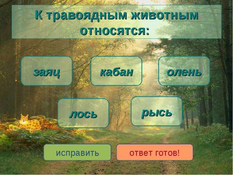 Презентация на тему "Животные лесной зоны России" по окружающему миру