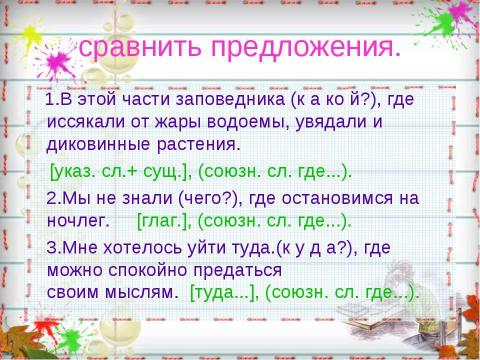 Презентация на тему "Придаточные предложения места" по русскому языку