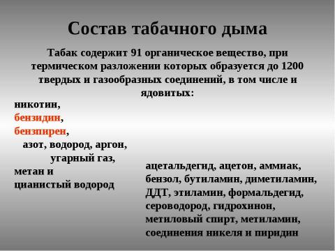 Презентация на тему "Курение. Его влияние на здоровье" по ОБЖ