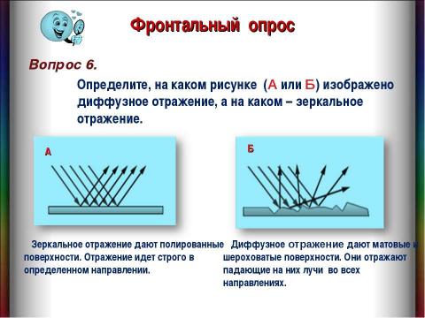 Презентация на тему "Плоское зеркало 8 класс" по физике