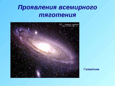 Презентация на тему "Явление тяготения. Сила тяжести" по физике