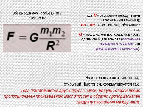 Презентация на тему "Силы всемирного тяготения" по физике