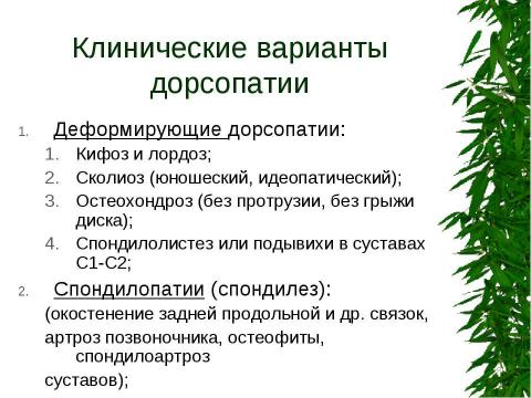 Презентация на тему "Вертеброгенные дорсопатии. Туннельные синдромы" по медицине