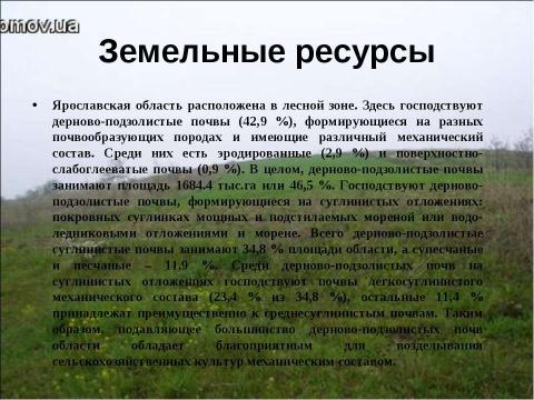 Презентация на тему "Природные условия Ярославской области" по географии