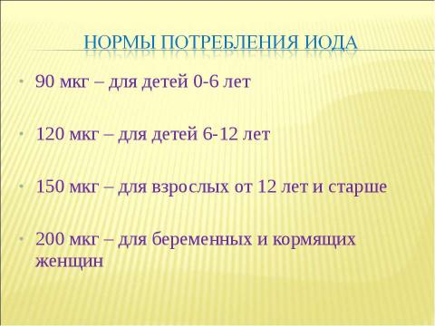 Презентация на тему "Определение содержания иода в продуктах питания" по химии