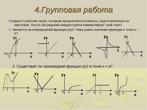 Презентация на тему "Производная и её применение" по геометрии