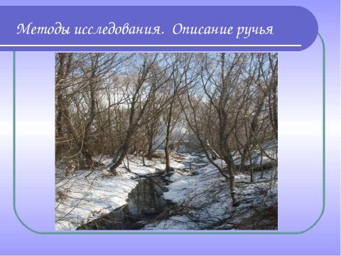 Презентация на тему "Комплексное изучение ручья Рудки – особо охраняемой природной территории" по географии