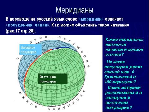 Презентация на тему "Градусная сеть на глобусе и географической карте" по географии