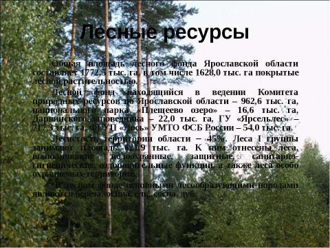 Презентация на тему "Природные условия Ярославской области" по географии