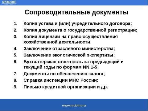 Презентация на тему "Общие требования к разработке бизнес-планов для получения государственного финансирования" по экономике