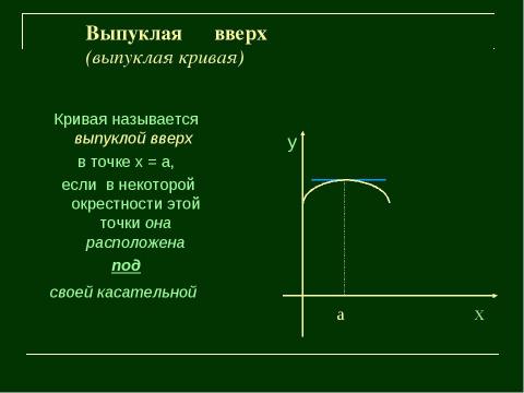 Презентация на тему "Выпуклость и вогнутость функции" по алгебре