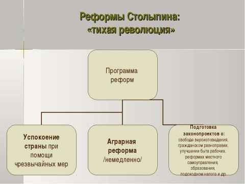 Презентация на тему "Петр Аркадьевич Столыпин и его реформы 11 класс" по истории