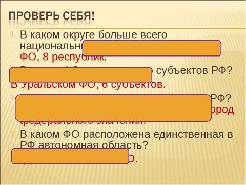 Презентация на тему "Федеральные округа" по географии