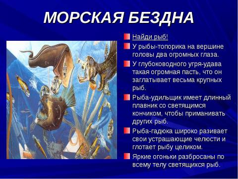 Презентация на тему "Моря. Загадки Подводного мира" по начальной школе