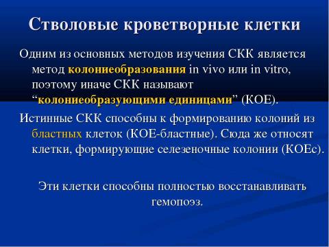 Презентация на тему "Современная схема кроветворения. Регуляция гемопоэза" по биологии