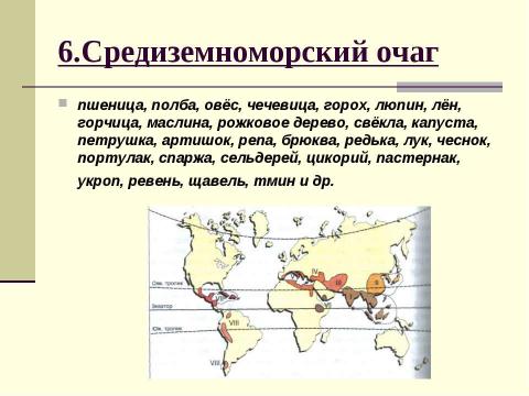 Презентация на тему "Центры происхождения культурных растений" по биологии