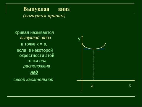 Презентация на тему "Выпуклость и вогнутость функции" по алгебре