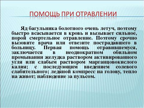 Презентация на тему "Багульник болотный" по биологии