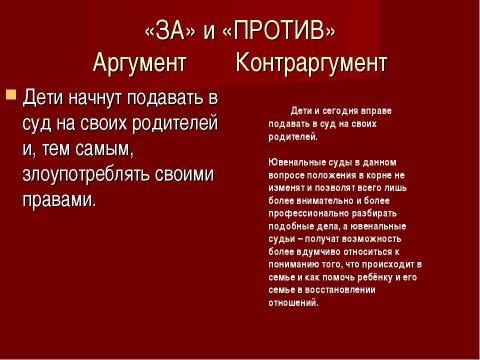 Презентация на тему "Ювенальная юстиция «за» и «против»" по обществознанию