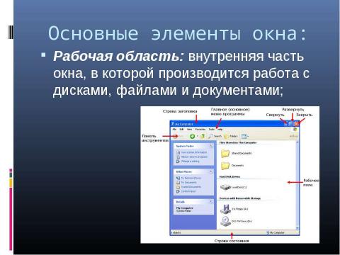 Презентация на тему "Графический интерфейс операционных систем и приложений 8 класс" по информатике