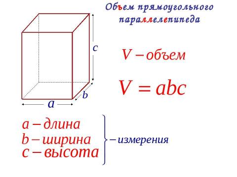 Презентация на тему "Объем прямоугольного параллелепипеда 5 класс" по геометрии