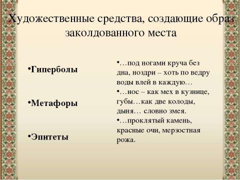 Презентация на тему "«Заколдованное место» Н.В.Гоголя" по литературе