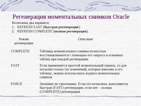 Презентация на тему "Распределение базы данных" по информатике