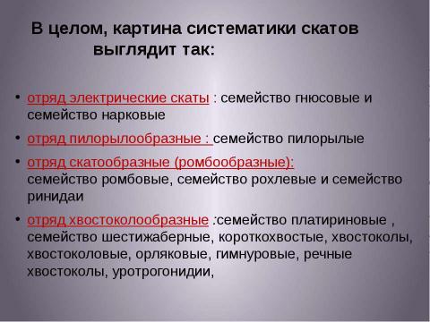 Презентация на тему "Надотряд Скаты" по биологии