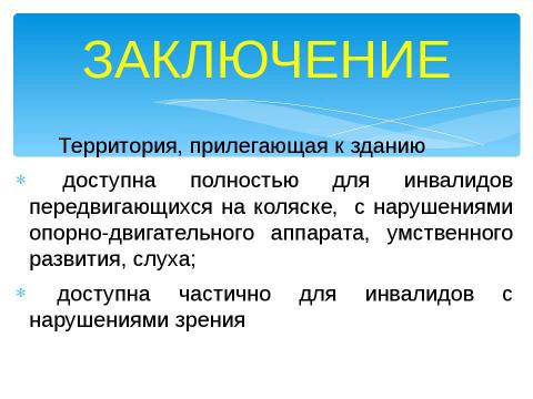 Презентация на тему "Доступно для инвалидов всех категорий" по окружающему миру