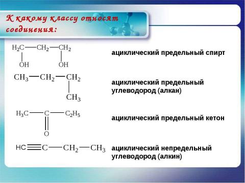 Презентация на тему "Классификация органических соединений" по химии